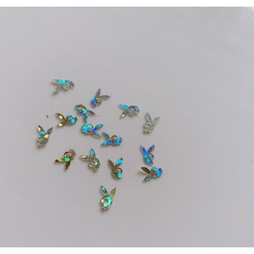 GD20-4 20g/bag Cute Laser Silver Rabbit Nail Art Shinny Glitter Cute Decoration Nail Art Decoration