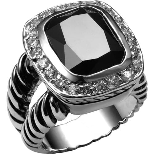 Hot Sale Black onyx 925 Sterling Silver High Quantity Ring For Men and Women Fashion Jewelry Party Gift Size 6 7 8 9 10 F1460