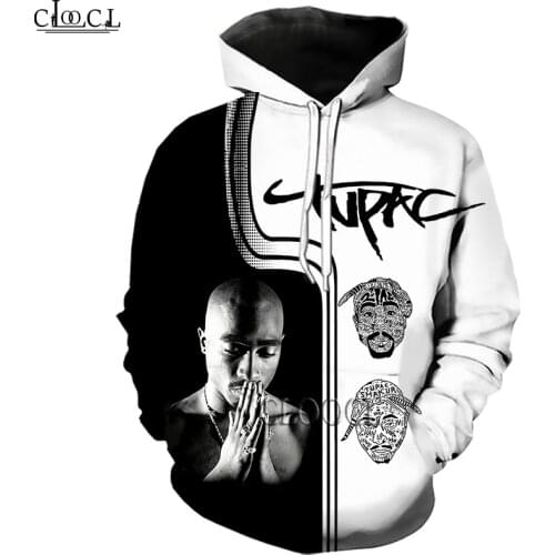 HX Rapper Tupac Amaru Shakur 2pac 3D Print Hoodie Mens Women Tracksuit Autumn Long-Sleeved Fashion Hoodie Tops Drop Shipping