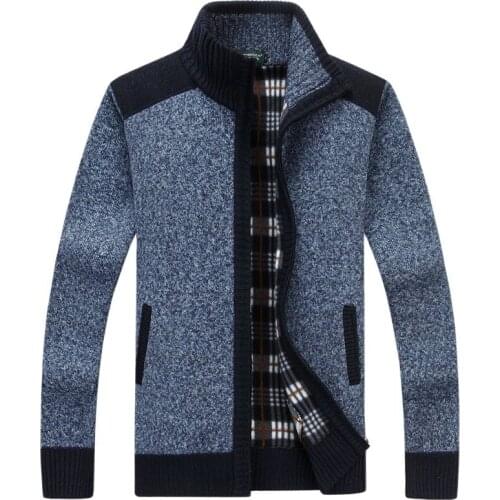 Patchwork Cardigan Men Winter Sweater Coats Mens Thick Warm Knitted Sweater Jackets Man Casual Cardigan Knitwear Sweatercoat Men