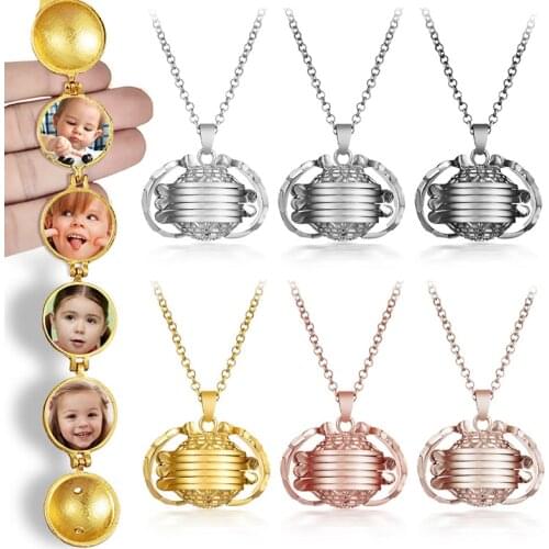 Magic 4 Photo suspended memory necklace necklace angel wing box flash fashion album box necklace