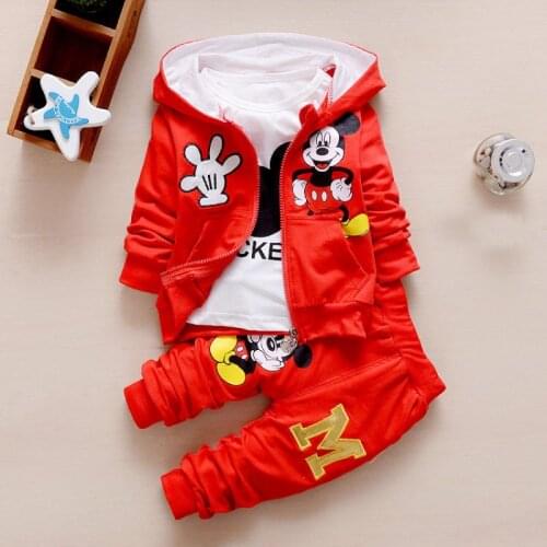 Toddler Baby Girls Boys Clothing Sets Spring Autumn Kids Outfits Hoodie+T-shirt+Pants 3pcs Tracksuit Children Clothes Sport Suit