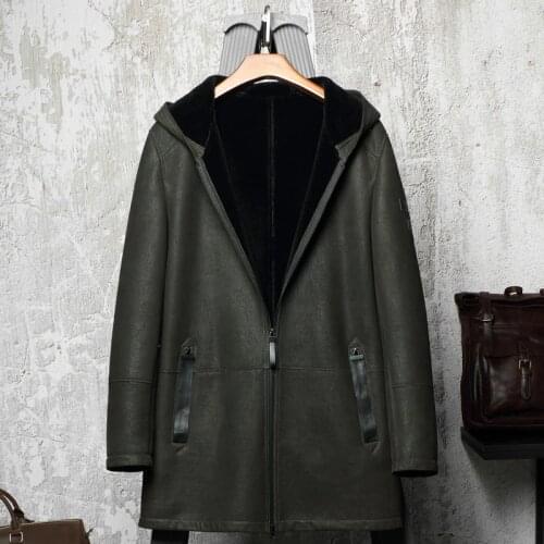 Leather Jacket Men Winter Lamb Fur Liner Real Sheepskin Jackets Sheep Shearling Fur Coat Wool Jackets Plus Size P1819958 YY479