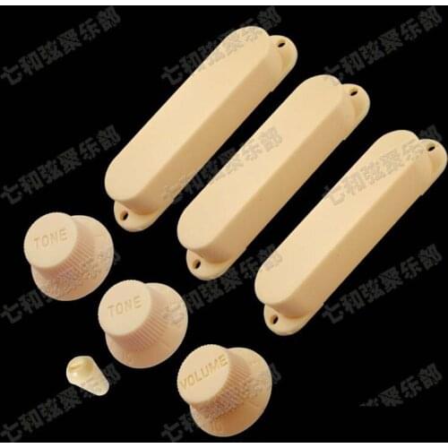 Cream Closed Sealed style Single coil guitar Pickup Covers & Speed Control Knob & Switch Knob Tip For Electric guitar (wzssxl)