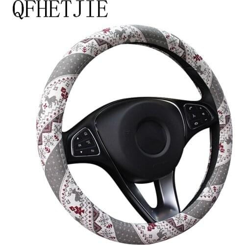 37-38cm Linen Steering Wheel Summer Set Christmas Gift Car Steering Wheel All Season Accessories