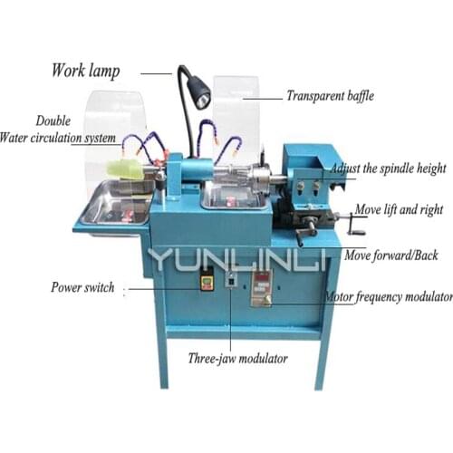 Jade Stone Grinding & Polishing Machine All-in-one Jade Bracelet Molding Machine 750W Gemstone Processing Machinery