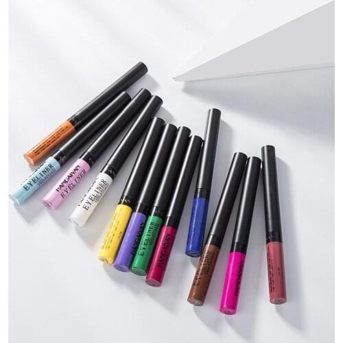 HANDAIYAN 12Pcs/Set Matte Color Liquid Eyeliner Set Bag Packaging Eyeshadow Makeup Kit Cosmetics
