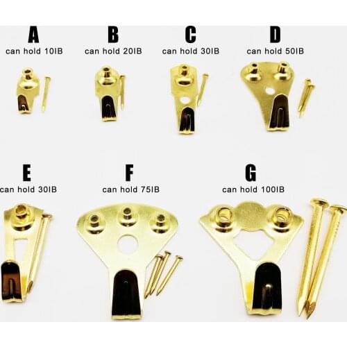 Metal Heavy Painting Handbag Hook Nail Wall-mounted Photo Frame Cabinet Hanging Painting Accessories 5pcs