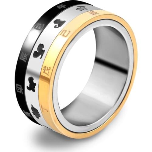 FASHION Jewelry Male Simple Style Accessories Top Grade Stainless Steel Zodiac Turn Rotated Men Rings