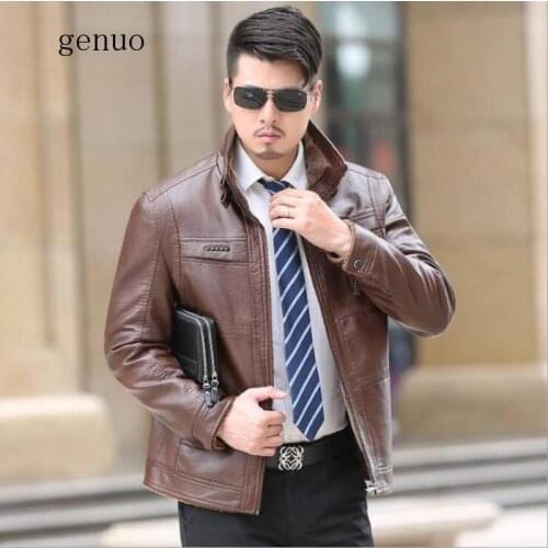 Mens Leather Jackets Winter Warm Coat Plus Thick Outerwear Male Biker Motorcycle Zipper Top Quality Men Coats M-5XL