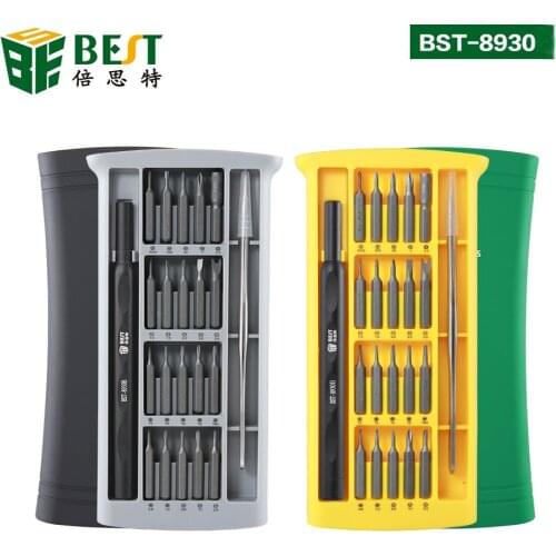 BST-8930 22 in 1 Screwdriver Kit Tweezer Magnetic Screwdriver Bits for iPhone MacBook Mobile Phone Tablet Watch Repair Tools Set