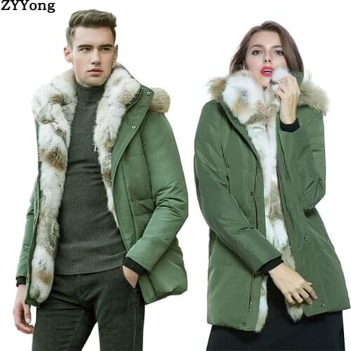 New 2020 Winter Jacket Men -30 Degree Thicken Warm Men and Woman Parkas Hooded Rabbits hair Mans Jackets Outwear Cotton Coat