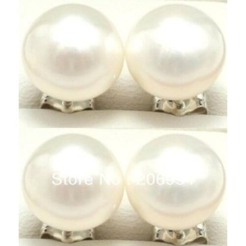 New arrive factory price 12-12.5mm White Freshwater Pearl Earrings fashion jewelry