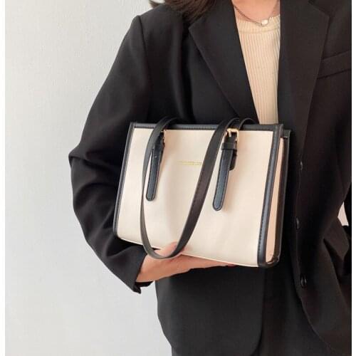 New Fashion Womens Handbags Simple Solid Color PU Leather Shoulder Bag Brand Designer Ladies Travel Tote Female Purses