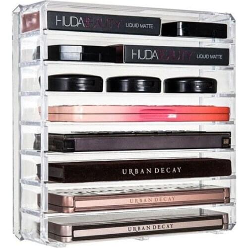 New Clear Acrylic Makeup Organizer Makeup Powder Box Desktop Lipstick Holder Cosmetic Storage Box Makeup Tool Brushes Case