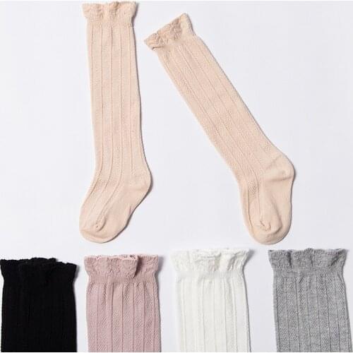 0-3Years Baby Solid Infant Knee High Stockings Baby Boys Girls Cotton Keep Warm Long Stockings Plain Kids Soft Leg Warmer