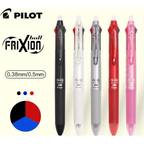 Pilot Frixion LKFB-60EF 60UF Press Multi-function Pen 0.38/0.5mm Grinding Friction Pen Student Three-color Erasable Pen