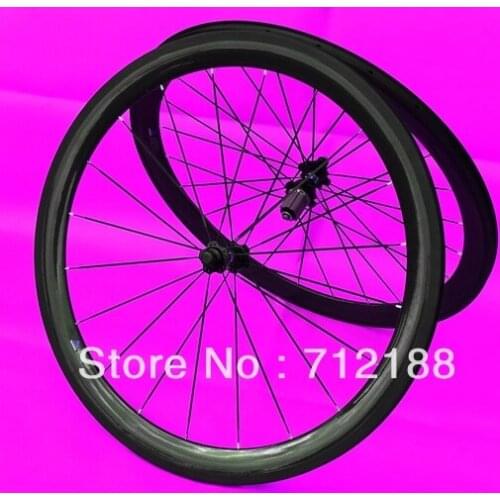Full carbon Road bike clincher 700C wheel set 50mm - Rim + Spokes + hub + skewers
