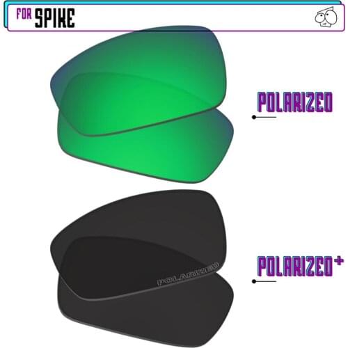EZReplace Polarized Replacement Lenses for - Oakley Spike Sunglasses - Black P Plus-Green P
