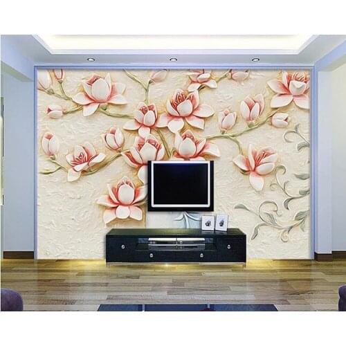 Custom papel DE parede floral,three-dimensional flower murals for the living room bedroom TV background wall papel de parede 3D