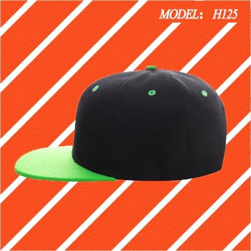 Flat-edge contrast color Maoqing cloth summer hip-hop hat tide Korean flat brim hat cap mesh hat H125