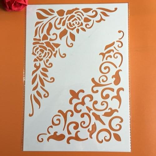 A4 29 * 21cm flower loral DIY Stencils Wall Painting Scrapbook Coloring Embossing Album Decorative Paper Card Template