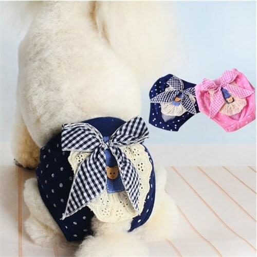 Dog Physiological Pants Sanitary Diaper Washable Female Dog Panties Shorts Menstruation Underwear Briefs Puppy Dog Clothes
