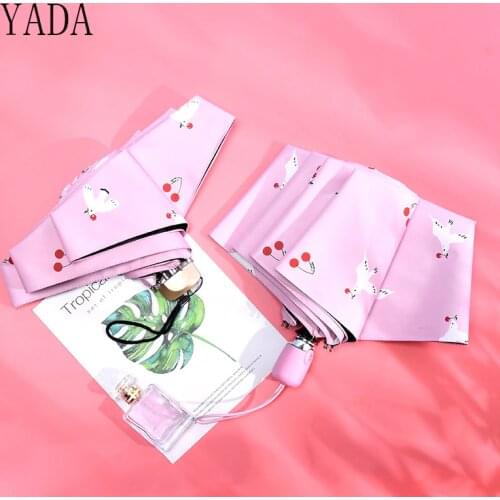 YADA Swallow bird automatic Umbrella For Women Folding Princess mini Umbrellas Waterproof Anti-UV bird pattern Umbrella YS200066
