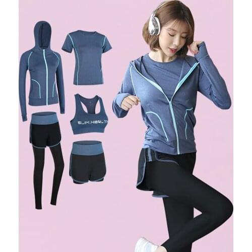 5 Piece Set Women Sports suit Running Fitness Comfortable Jogging Suits For Women 2019 Plus Size XXL Tracksuit Yoga Sport Wear