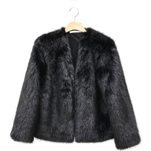 Womens Faux Fur Coat 2020 Lady Trendy Winter Imitate Fox Fur Coats Hairy Warm Furry Thick Female Outerwear Cardigans Jackets