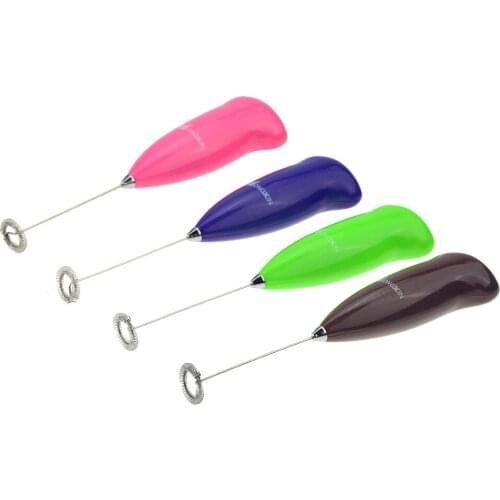 1pcs Four Color Stainless Steel Hand-Held Home Kitchen Electric Egg Beater Mini Coffee and Milk Tea Mixer Daily Useful Tools