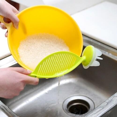 1PC Plastic Cleaning Rice Pot Strainer Kitchen Wash Colanders Accessories Sieve Filter Fruit&Vegetable Cleaning Tools Gargets