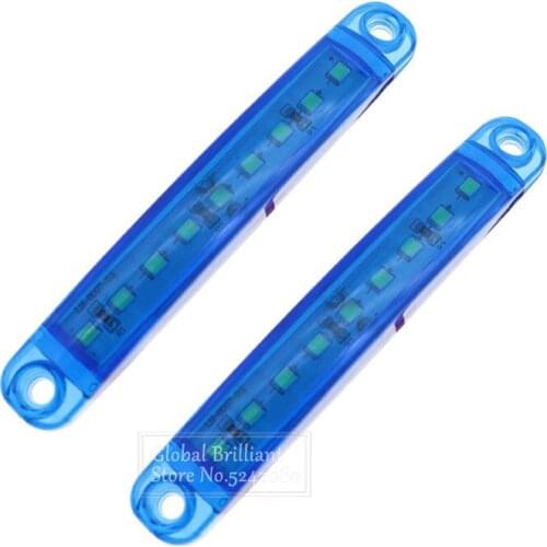 2PCS Blue 9LED Bus Truck Trailer Truck 24V LED Lights Side Marker Light Waterproof LED Light Tail Indicator Parking Light