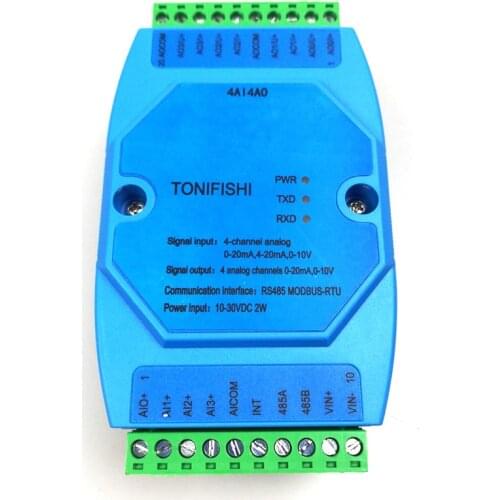 4AI4AO Universal 4-channel analog isolated input, 4-channel analog isolated output module 1 in 4 out transmitter 0-10v 4-20mA