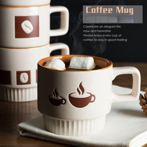 American Coffee Cup Thicken Ceramics Mug Office Coffee Milk Cup Breakfast Cup Microwave Oven Available Drinkware Ceramic Cups