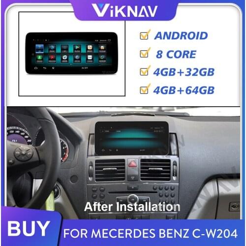 Android Auto radio multimedia player for Mecerdes Benz C-W204 2007-2011 car GPS navigation tape recorder 10.25 inch