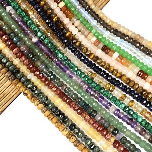 98Pcs Natural Stone Beads Abacus Section Semi-precious Loose Beads For DIY Necklace Bracelet Handiwork Jewelry Accessory Making
