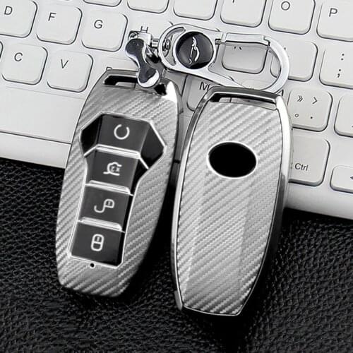 TPU Carbon Fiber Car Key Cover Case Bag Holder Protector Keychain for BYD Tang Second Generation QIn Pro Song Pro Accessories