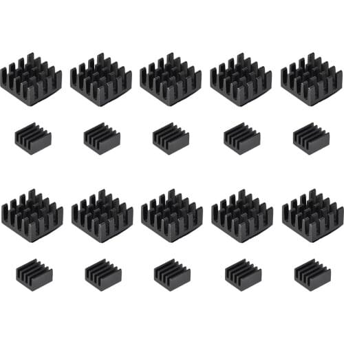 Uxcell Black Self Adhesive Aluminum Heatsink for RPI 2B,14x14x7mm, 8.8x8.8x5mm, 10 Set Total 20pcs