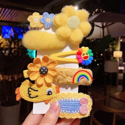 Bambino 2021 Korean Childrens Hair Clips Cute Hair Bands Sweet Girl Summer Plush Bunny Hairpins Headband Girls Accessories