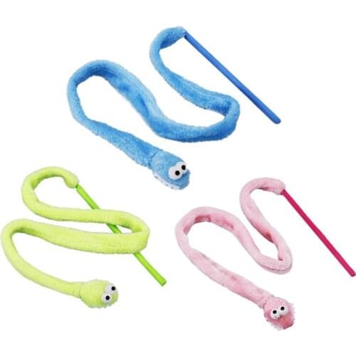 Pet Cat Teasing Stick Plush Snake Wand Funny Wand Kitten Interactive Toys for Household Animals Cats Entertainment Pet Supplies