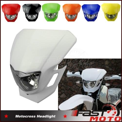 Universal Enduro Lamp Dual Sport Dirt Bike Motorcycle Head Light White Fairing Headlight For Yamaha Suzuki RMX 450 450Z 250