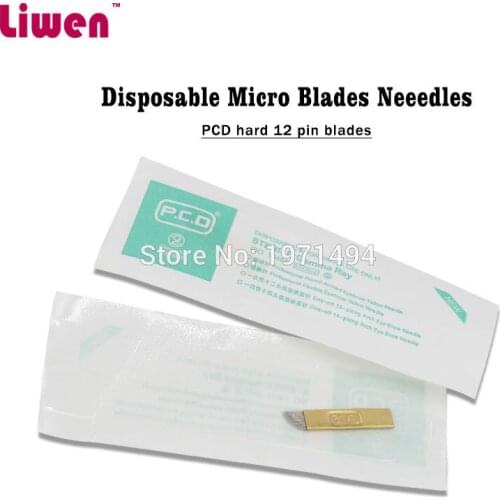 Hot sale 500pcs PCD 12 Pin Permanent Makeup Eyebrow Tatoo Blade Microblading Needles For 3D Embroidery Manual Tattoo Pen Machine