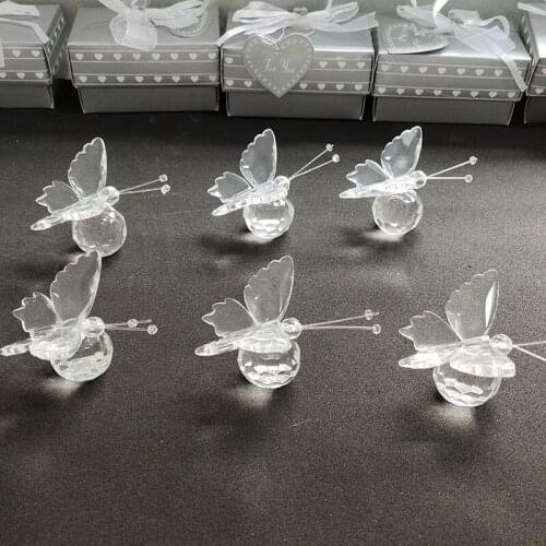 Crystal Animal Butterfly Crafts Glass Paperweight Natural Stones Figurines Decor Ornaments Wedding Souvenir Gifts