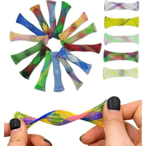 Stress Relief Hand Fidget Toys Sensory Toys Marbles Ball Autism ADHD Anxiety Therapy Toys EDC Braided Mesh Easy Bend With Marble