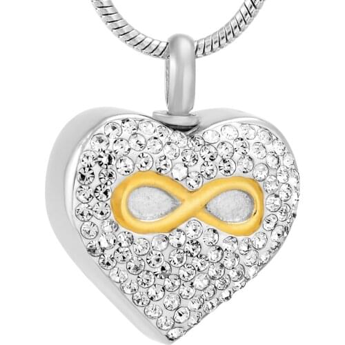 IJD8325 Stainless Steel Cremation Jewelry Waterproof Heart Pendant Memorial Remains for Ashes Urn Keepsake Necklace Jewelry