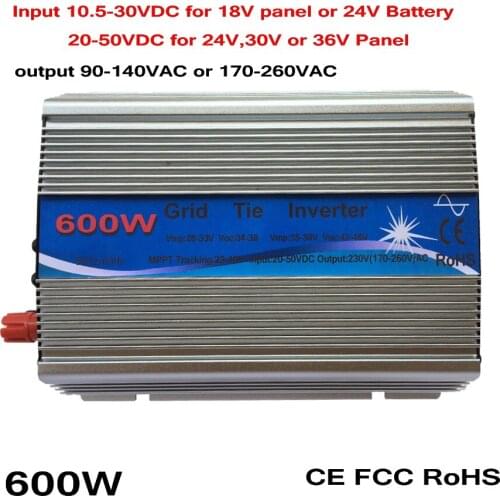 600W pure sine wave mppt inverter DC 10.5-30 or 20-50 to AC 110V/220V,grid inversor,power inverter work with Solar panel