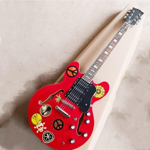 Classic 6 string electric guitar, hollow guitar custom made in your favorite color