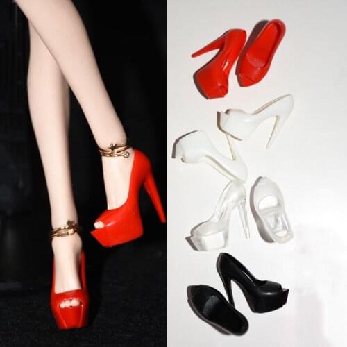 1/6 Female Women Simulation Stiletto High Heel Court Shoes Model for 12 inch Doll Toy Action Figure Accessories For Doll 4 Color