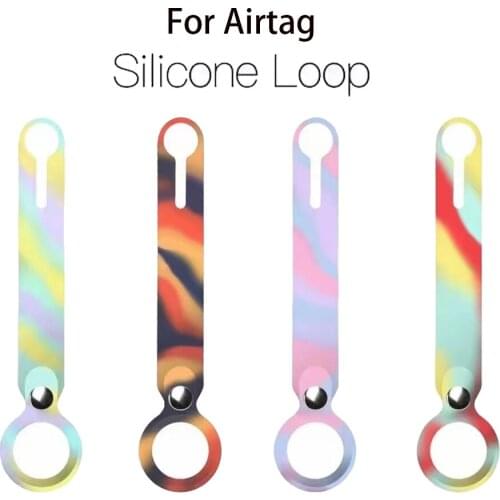 Soft Silicone loop buckle Protective Airtag Case For Apple Airtags Cover Hangable Keychain Bag Locator Tracker Anti-lost shell